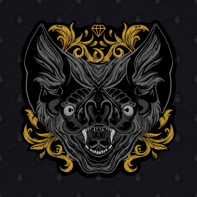 Ornamental Bat Head by JCoulterArtist